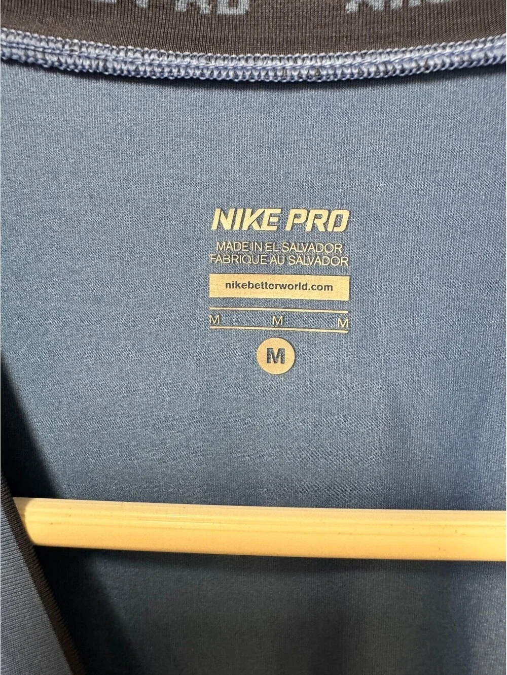 Nike Pro Dri-FIT Women V-Neck Athletic Shirt Blue Size M